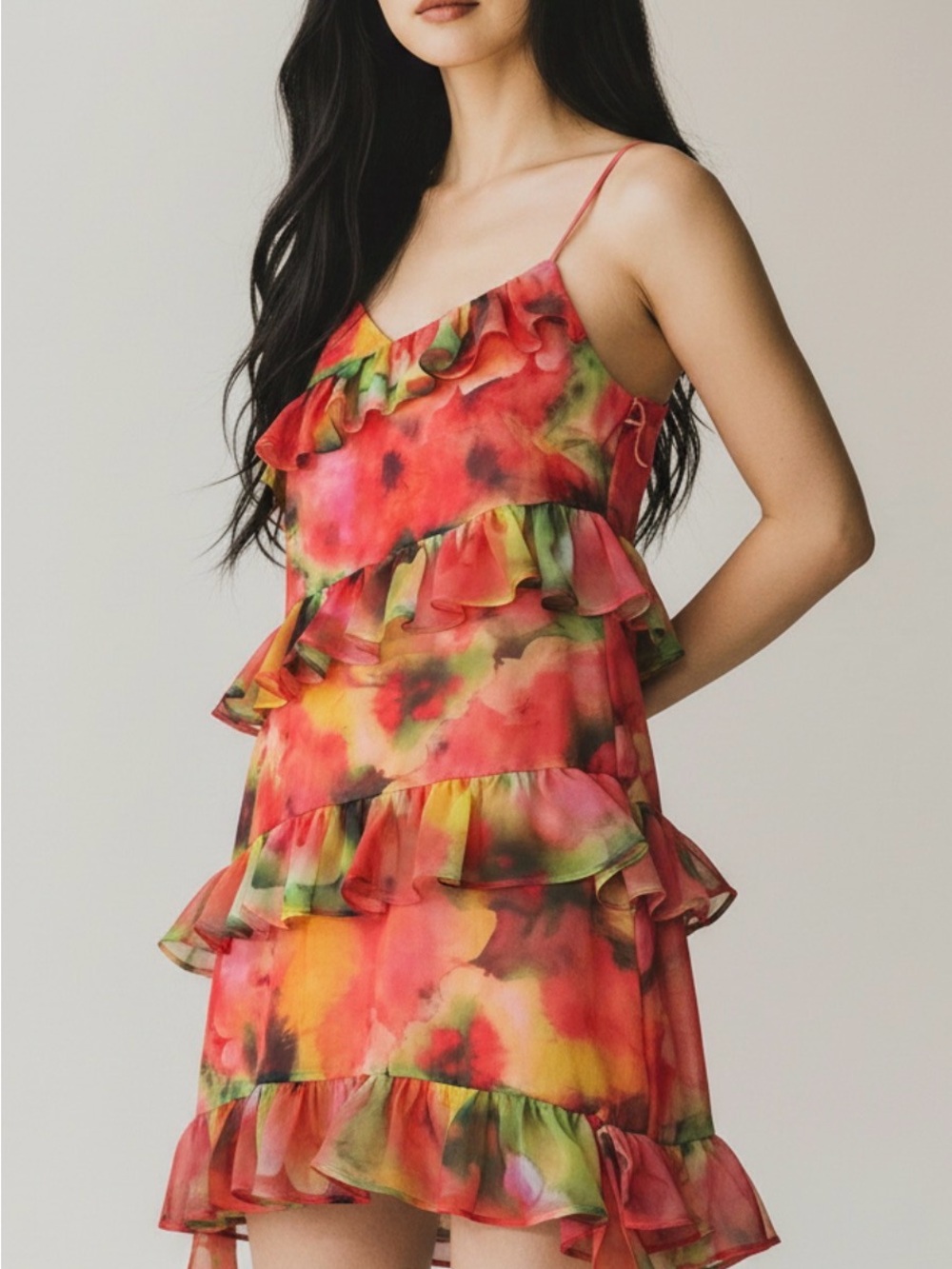 Walter Baker Multi Ruffled Mini Dress